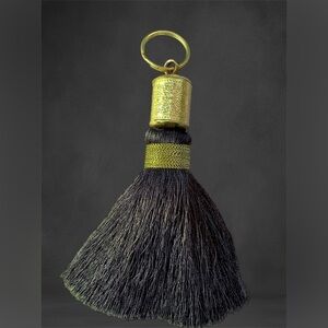 Gold & Black Tassel Keychain Charm